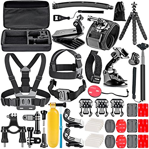 Neewer 50-en-1 Kit d'Accessoire pour Gopro Hero 7 6 5 4 3+ 3 2 1 Hero Session 5 Black AKASO EK7000 Apeman SJ4000 5000 6000 DBPOWER AKASO VicTsing WiMiUS Rollei et Sony Sport Dv Noir